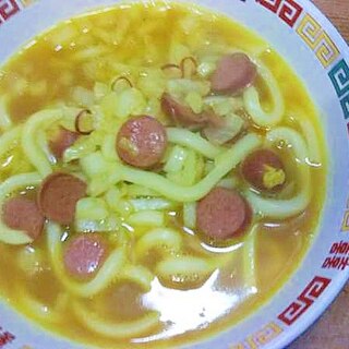 カレーうどん/ウインナちょいぴり中華味